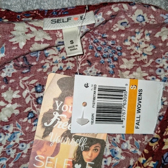 Self❤️E Ladies Top Size‎ S/L Long Sleeves Floral Boho NWT - Picture 7 of 8